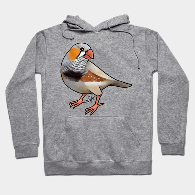 Bird - Finch - Zebra Finch Hoodie by Jen's Dogs Custom Gifts and Designs